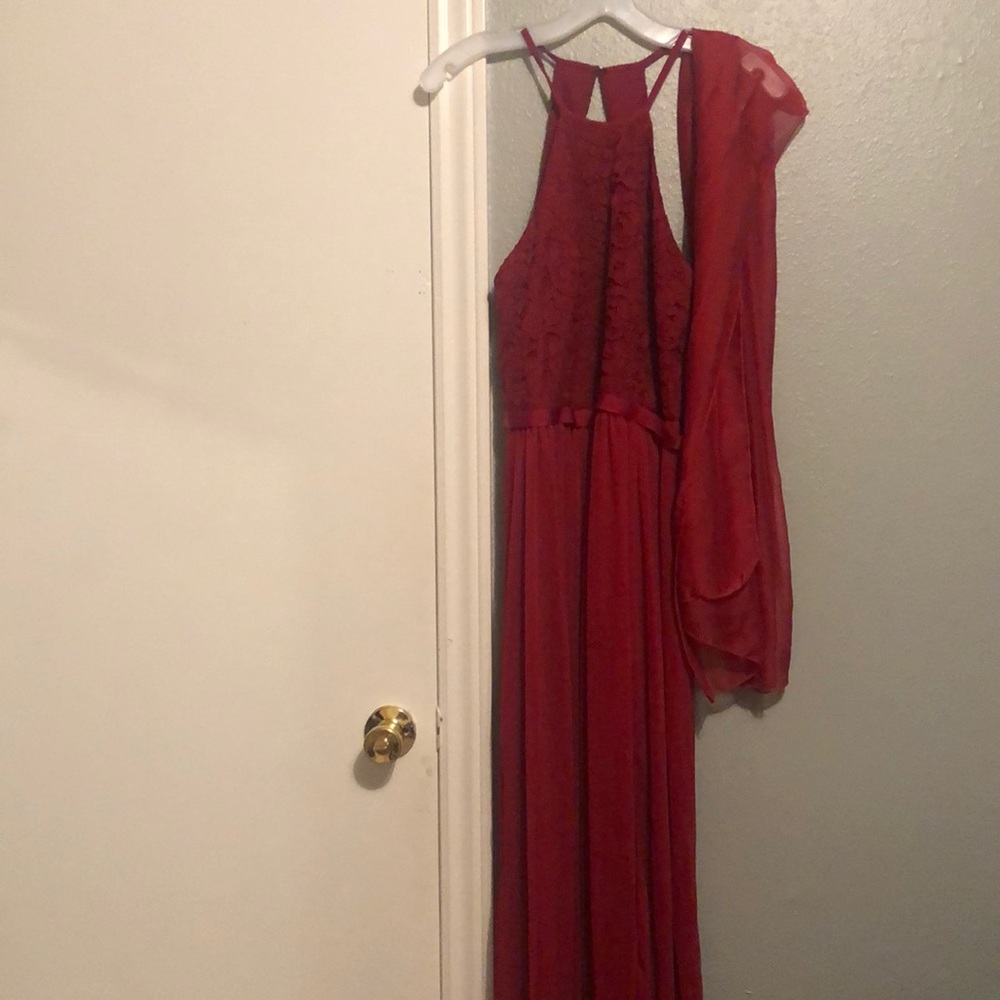 Long red dress